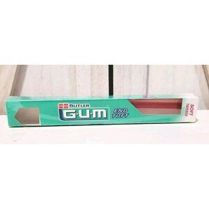 Vintage NOS Butler Gum 308 Soft End Tuft Tapered Toothbrush Red